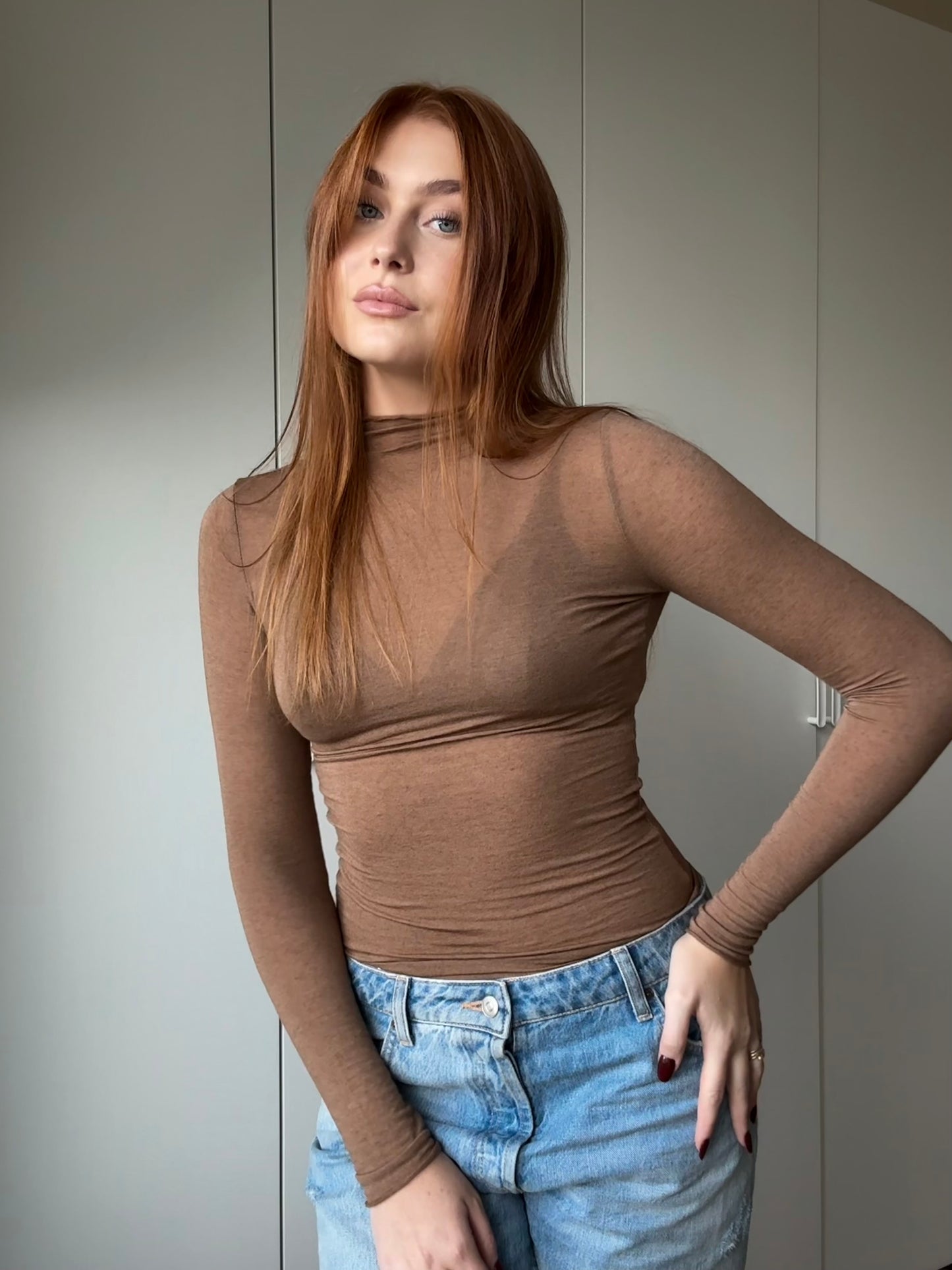Maglia velo camel