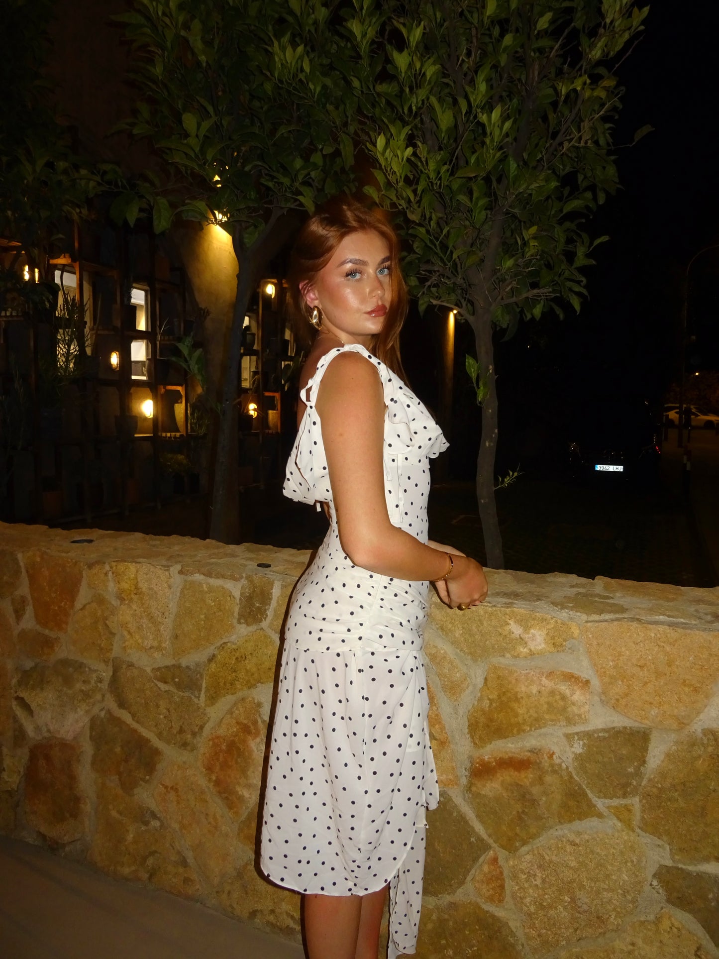 Dress elegant pois